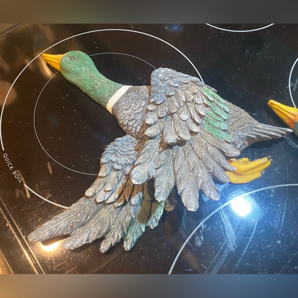 Vintage Resin Mallard Ducks On Flight Wall Hanging Decor 3D - Picture 3 of 6